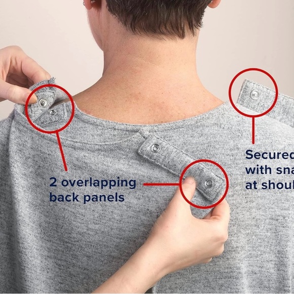 Silvert’s Women’s Open Back Adaptive Active Crew Neck Top for Seniors - Picture 3 of 4